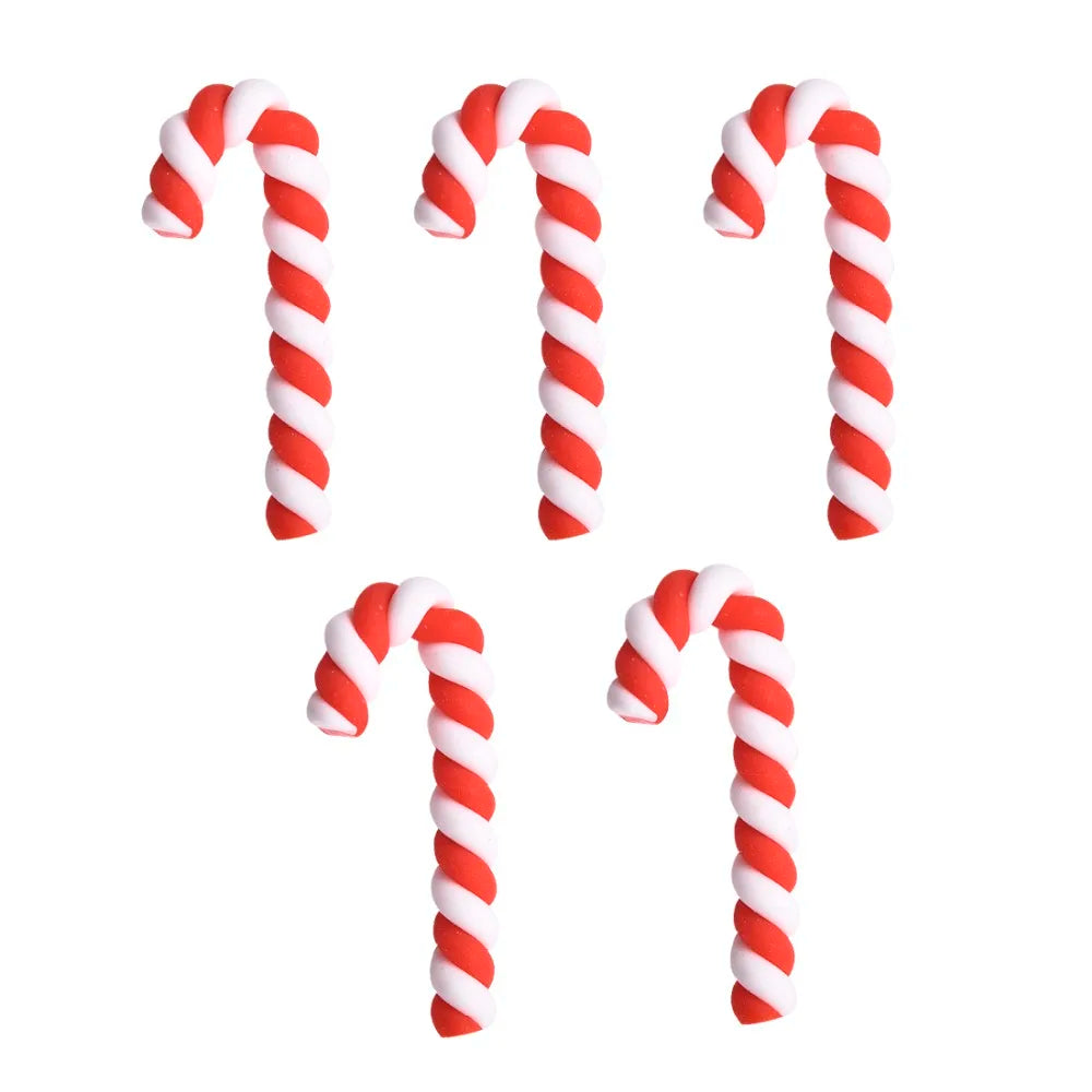 30/60/90pcs Resin Flatback Cabochon, Christmas Candy Cane , 0.5cm x 2.5cm