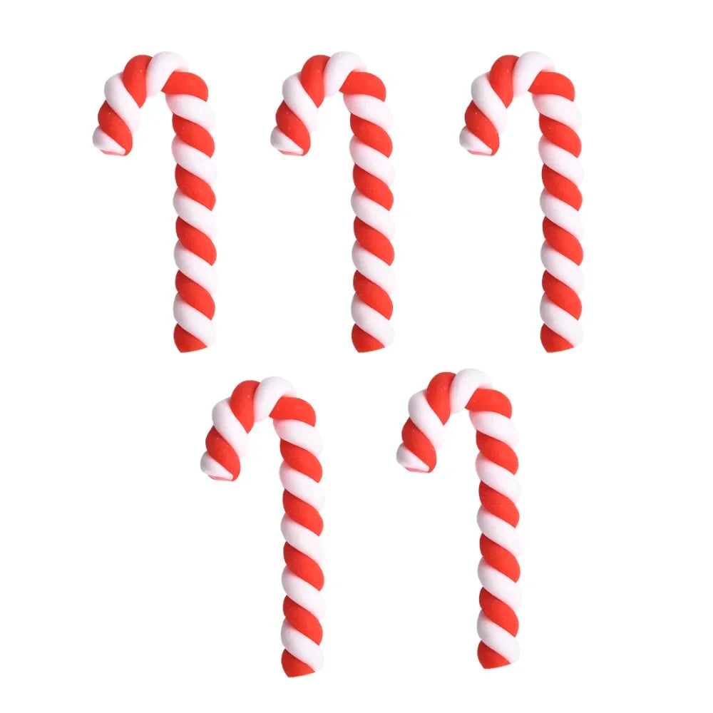 30/60/90pcs Resin Flatback Cabochon, Christmas Candy Cane , 0.5cm x 2.5cm