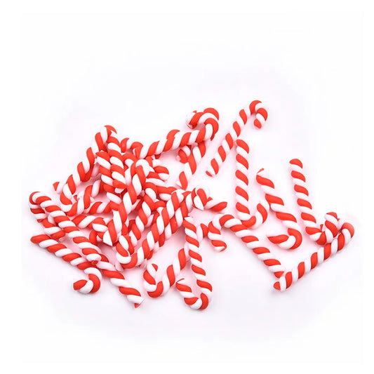 30/60/90pcs  Resin Flatback Cabochon, Christmas Candy Cane , 0.5cm x 2.5cm