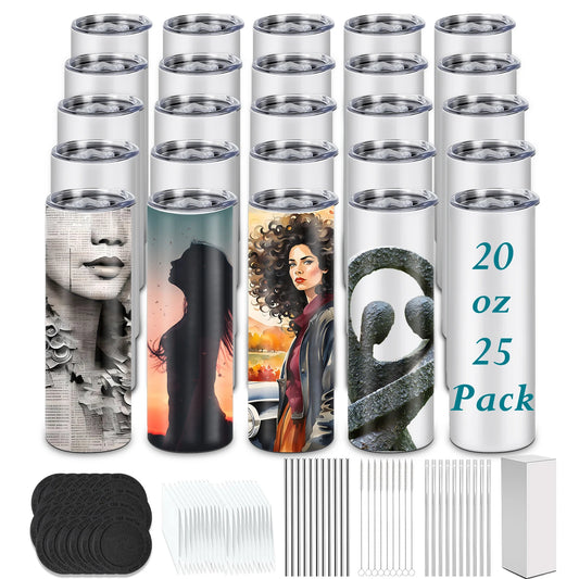 (25) 20 oz. Stainless sublimation Tumblers.