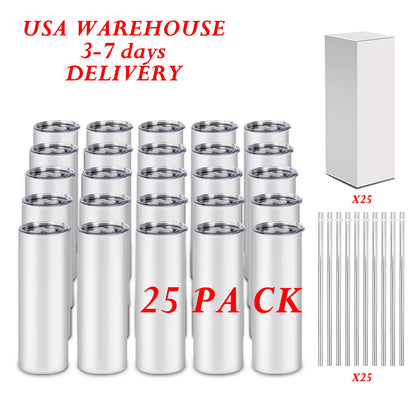 (25) 20 oz. Stainless sublimation Tumblers.