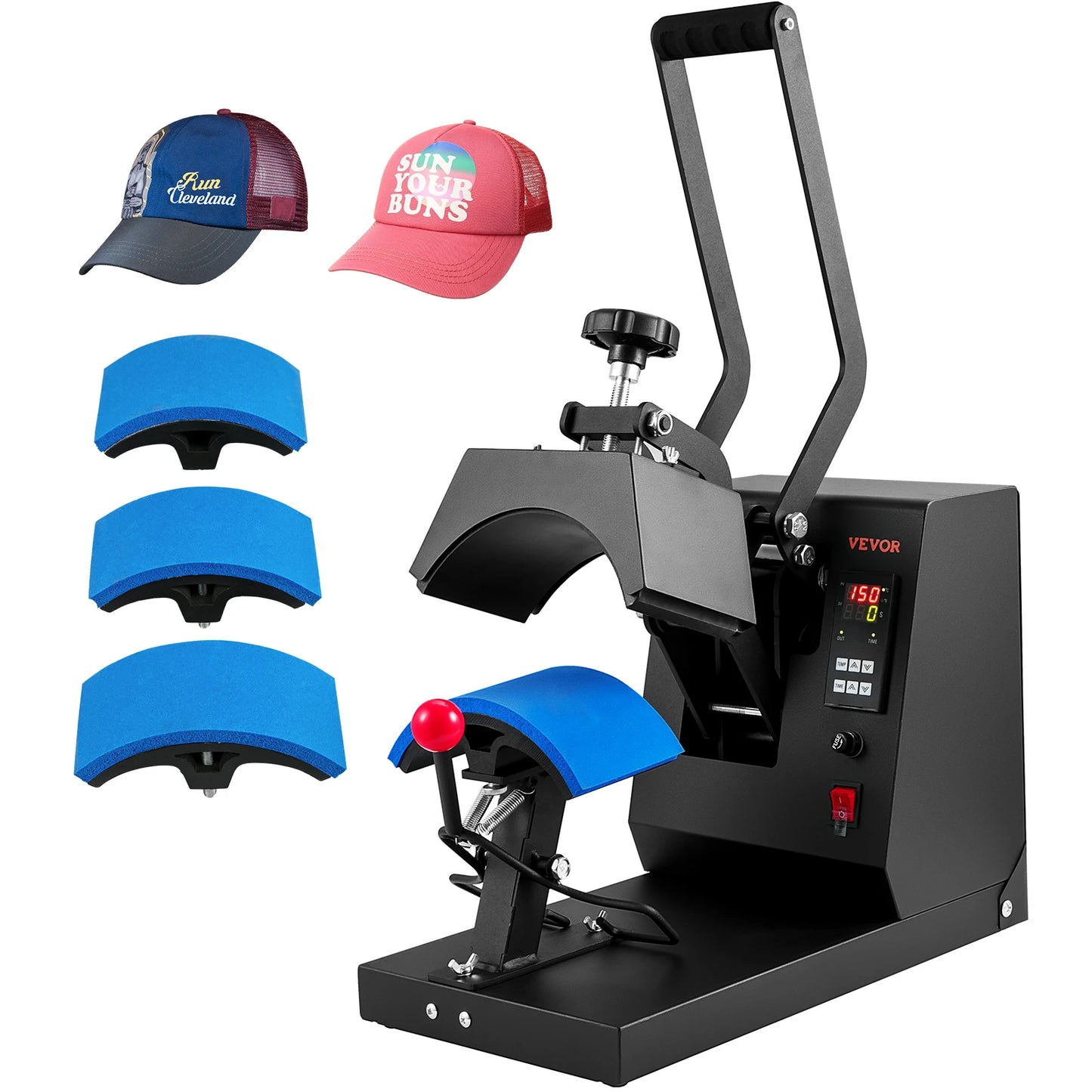 VEVOR 4 in1 Cap Heat Press Machine, 6x3inches, Clamshell Sublimation.