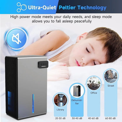 Quiet Dehumidifier for Home with Drain Hose