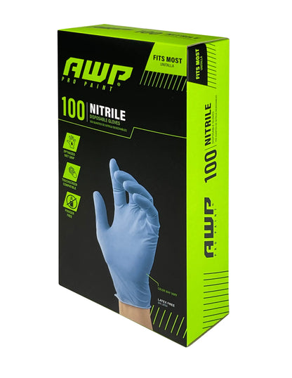 Disposable Gloves, Nitrile, Blue, One Size, 100 Count