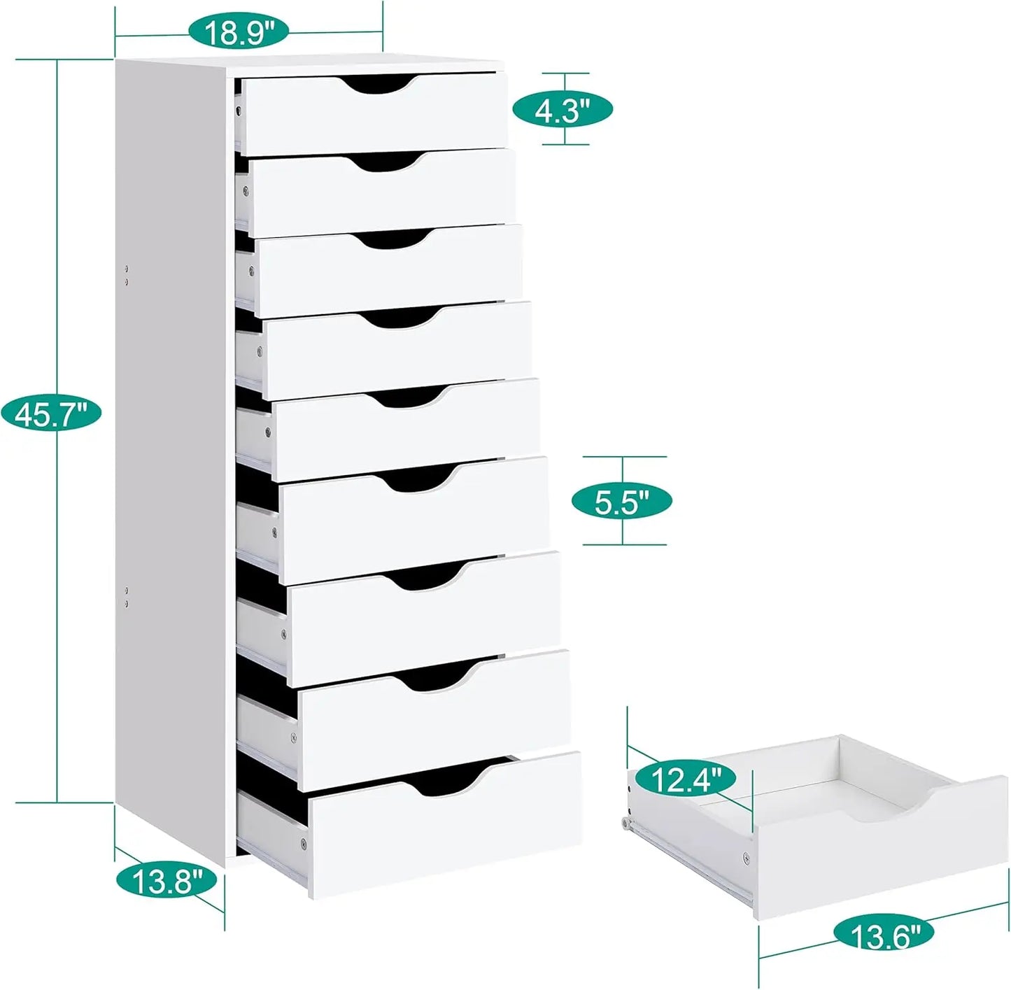 9 Drawer Dresser, Tall Dresser, Storage Shelves