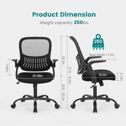 Office Chair, Lumbar support, Black Desk Chairs