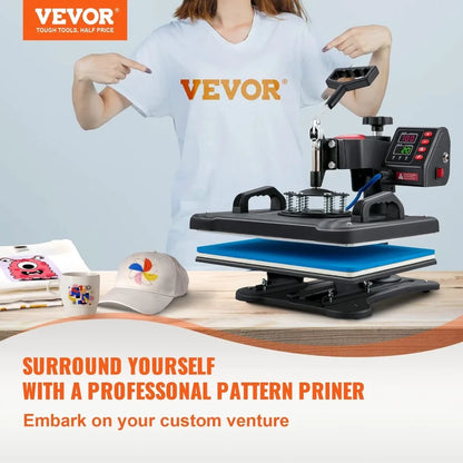 VEVOR Heat Press,12 x 15 Inch, 5 in 1 Combo Swing Away.