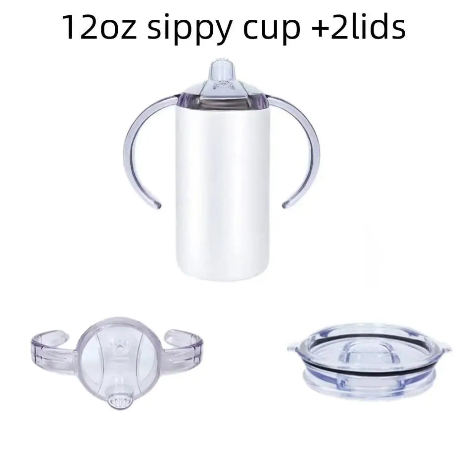 25pack Of 12oz 2 Lids Sublimation Sippy Cup