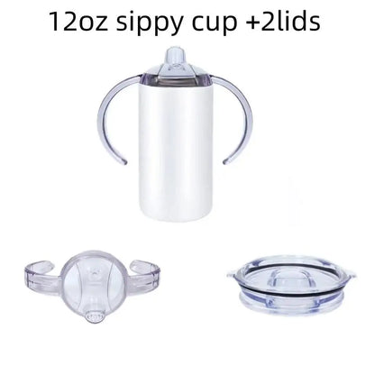 25pack Of 12oz 2 Lids Sublimation Sippy Cup