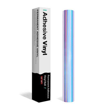 12"X 5ft Holographic Adhesive Vinyl Roll, Permanent. Crafting