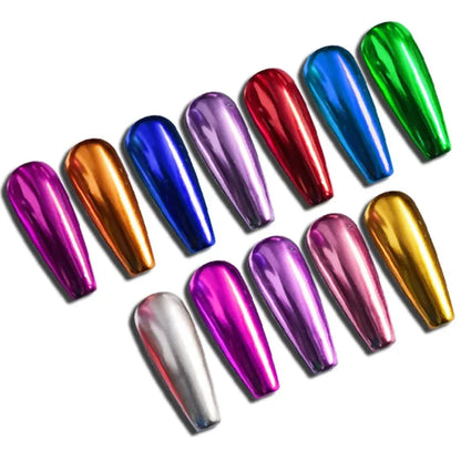 12 Colors Mirror Glitter Powder. Chrome Pigment