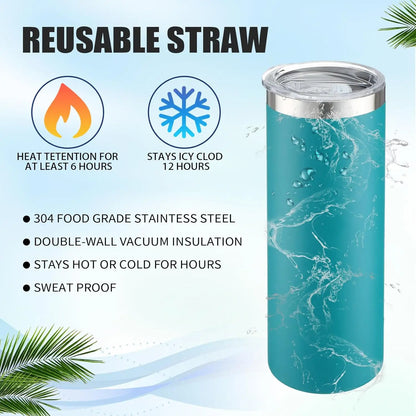 32 Skinny Tumblers, 20 Oz Stainless Steel Tumbler, Bulk