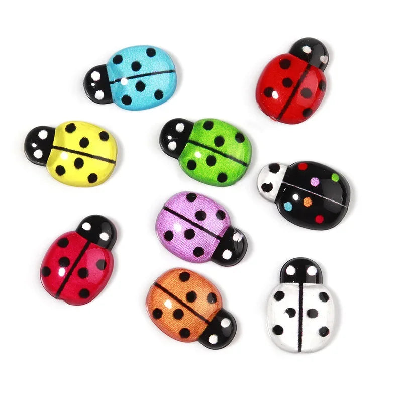 New 30/100pcs Mix Resin Ladybug 9*13mm For Crafts