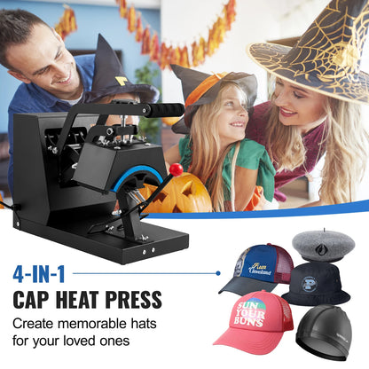 VEVOR 4 in1 Cap Heat Press Machine, 6x3inches, Clamshell Sublimation.