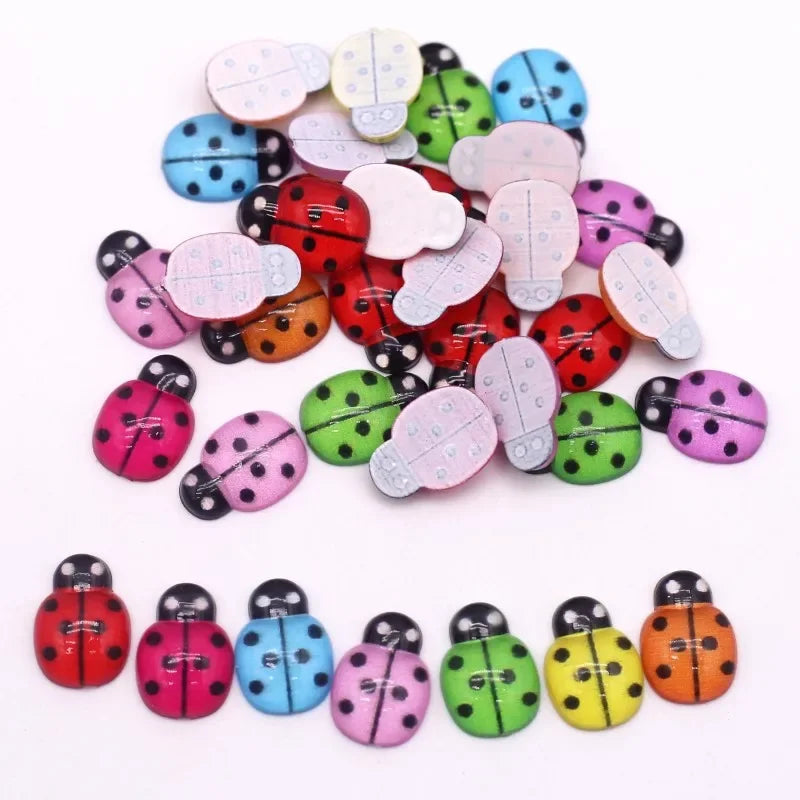 New 30/100pcs Mix Resin Ladybug 9*13mm For Crafts