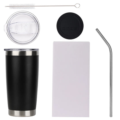 （6 Pack) 20oz Tumbler with Lid And Metal Straw.