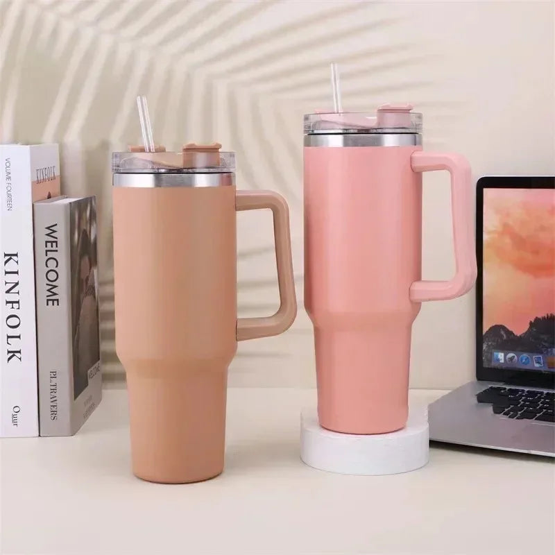 40oz Straw, Coffee, Insulated Cup With Handle