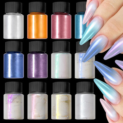 12Colors Nail Powder,  Pearl, Pigment Powder