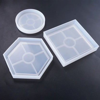 Epoxy Resin Mold , Square, Round, Hexagon Coaster Silicone .