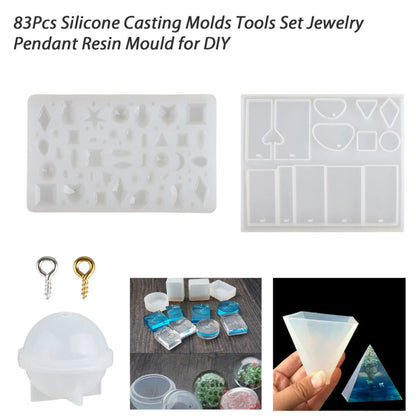 83pcs Resin Casting Silicone Molds,  Epoxy Molds