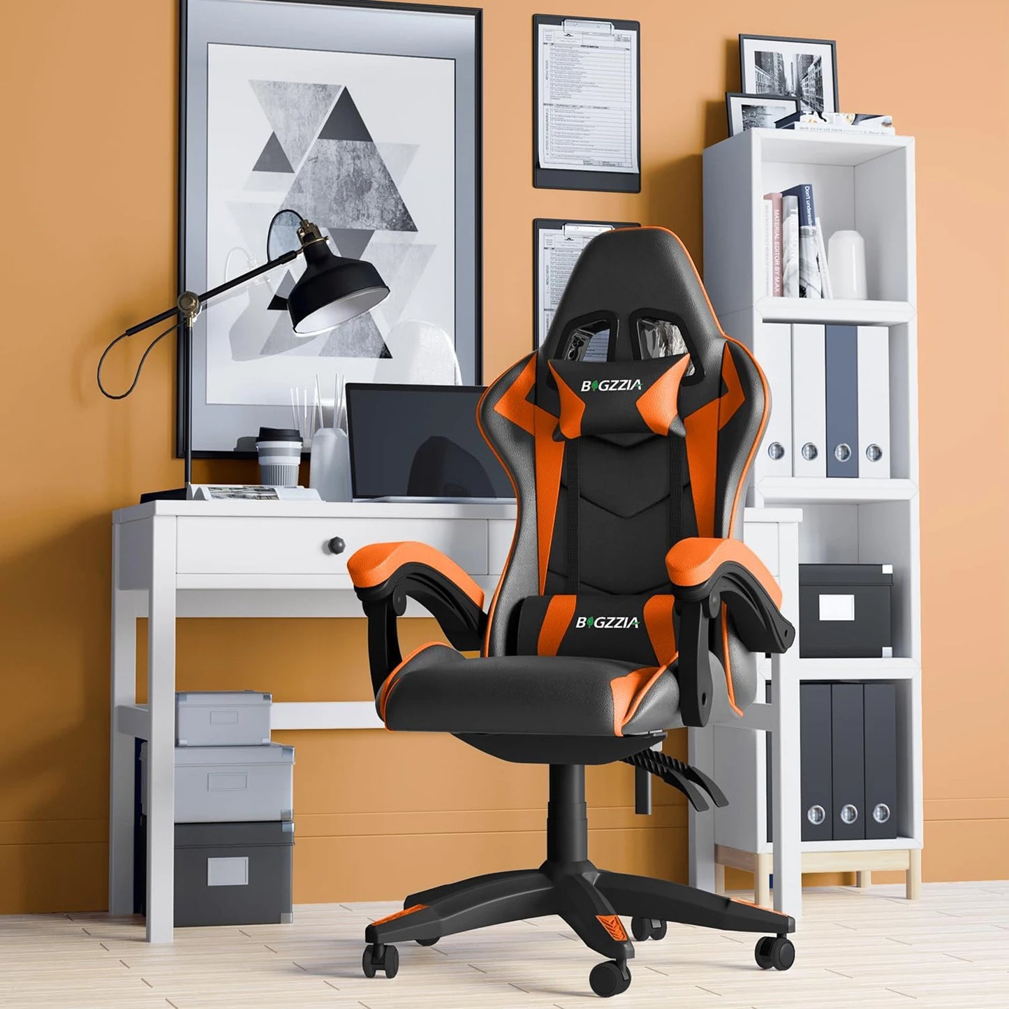 Gaming Chair, Office Chair, Ergonomic, Headrest and Lumbar Support.