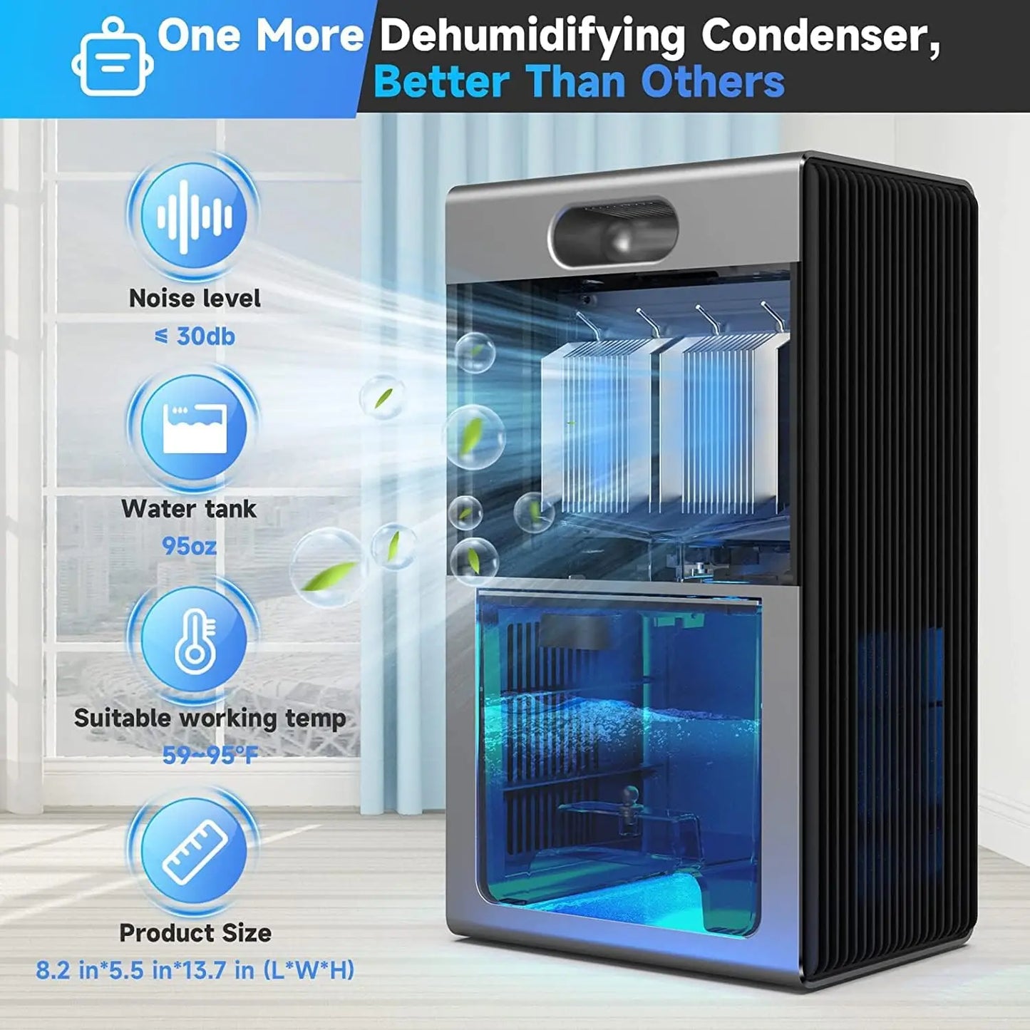 Quiet Dehumidifier for Home with Drain Hose